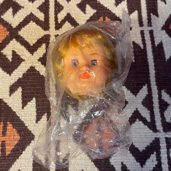 Vintage 1960’s Strawberry Blonde 3” Blue Eyed Doll Head - Picture 2 of 4